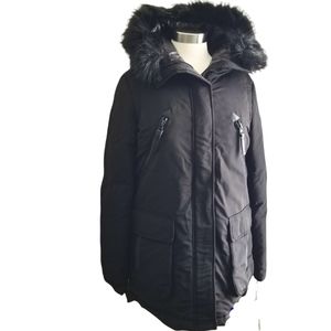 Derek Lam 10 Crosby Parka Puffer Coat Black L NWT